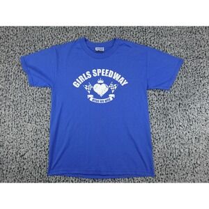 Newbreed Girl T-Shirt Womens Medium Blue Girls Speedway Drive Me Wild Y2K